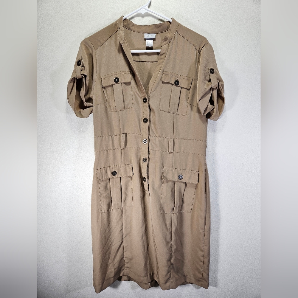 Beige H&M Button up Dress sz10